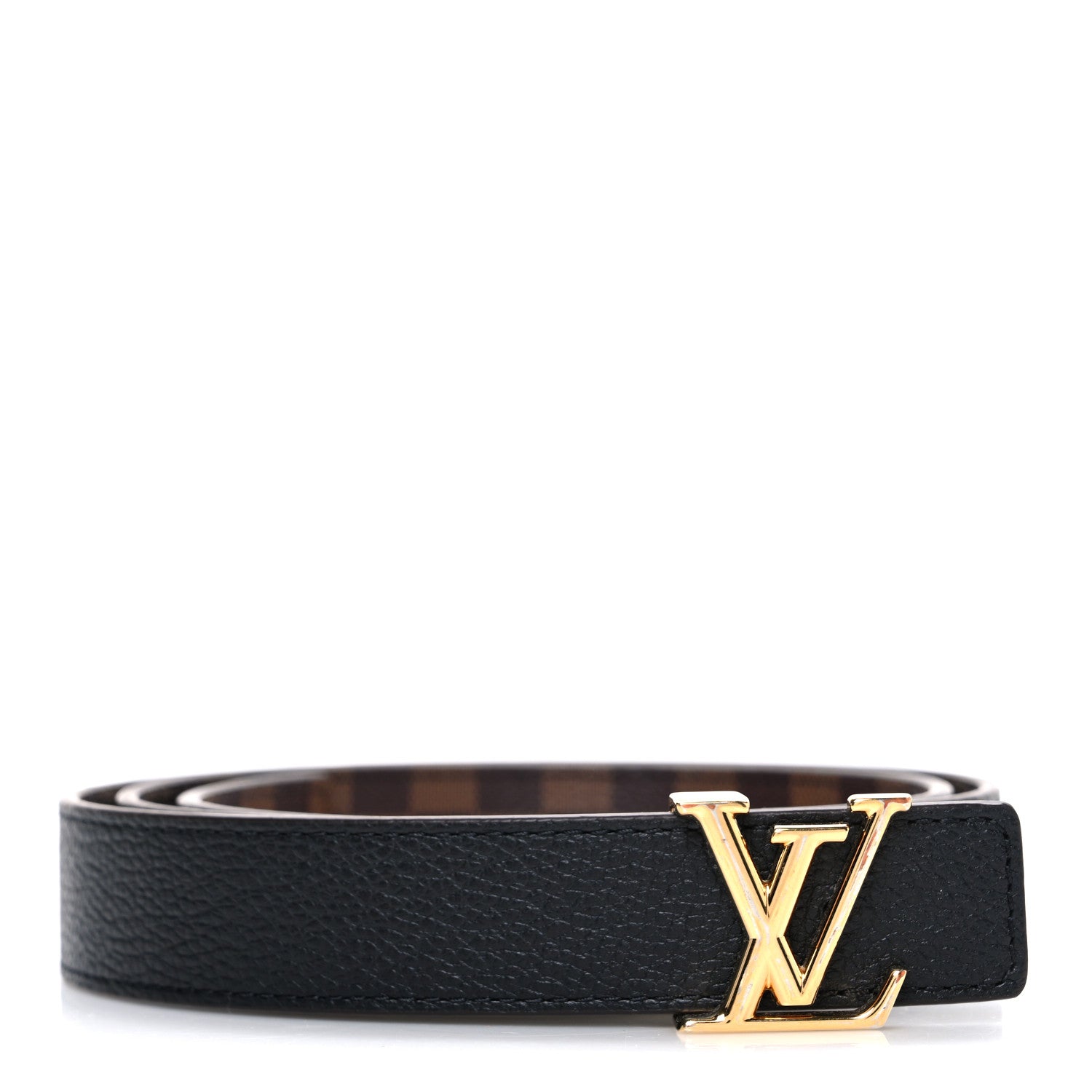 Louis Vuitton Calfskin Damier Ebene 25mm LV Iconic Reversible Belt 80 32 Black 1 of 6