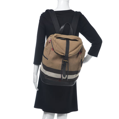 Burberry Canvas Mega Check Drifton Backpack Black 2 of 12