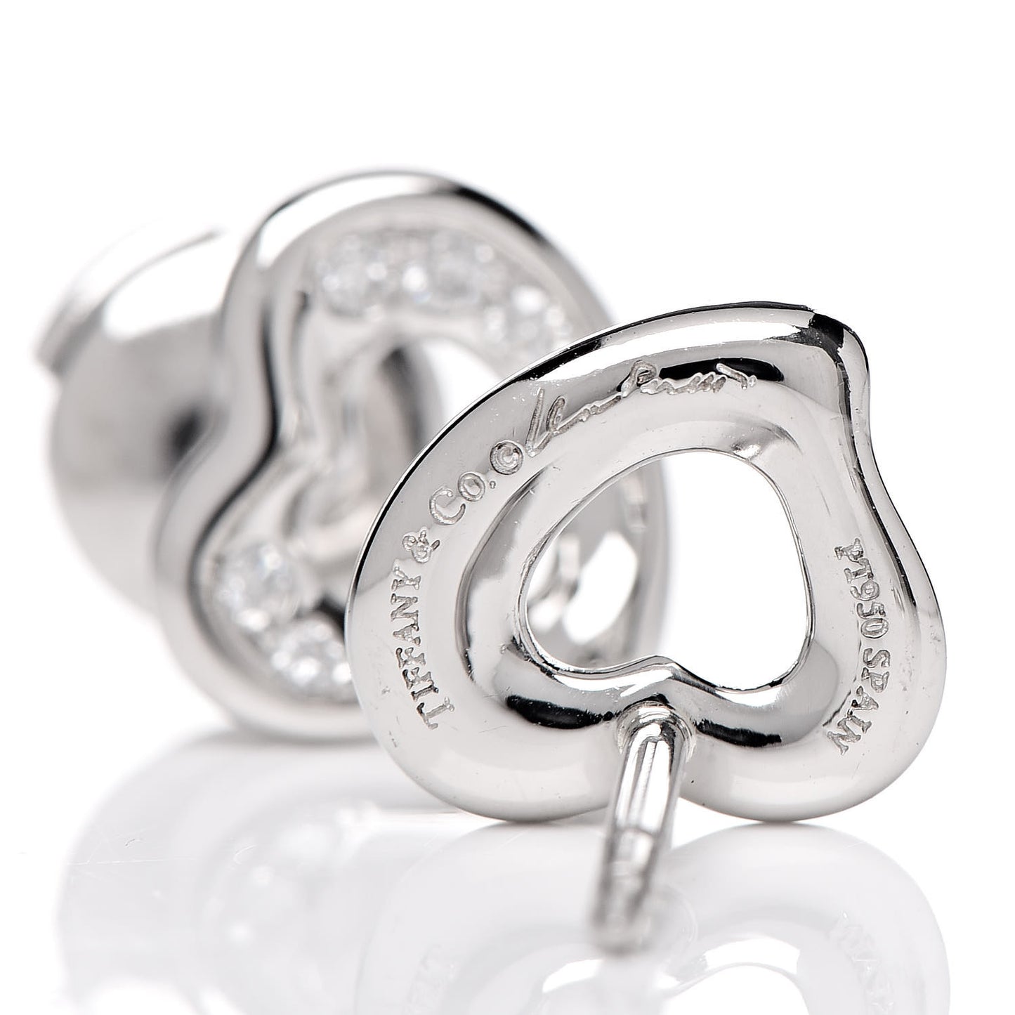 Platinum Diamond Elsa Peretti Open Heart Earrings