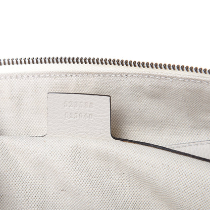 Gucci Grained Calfskin Logo Half Moon Hobo White 7 of 9