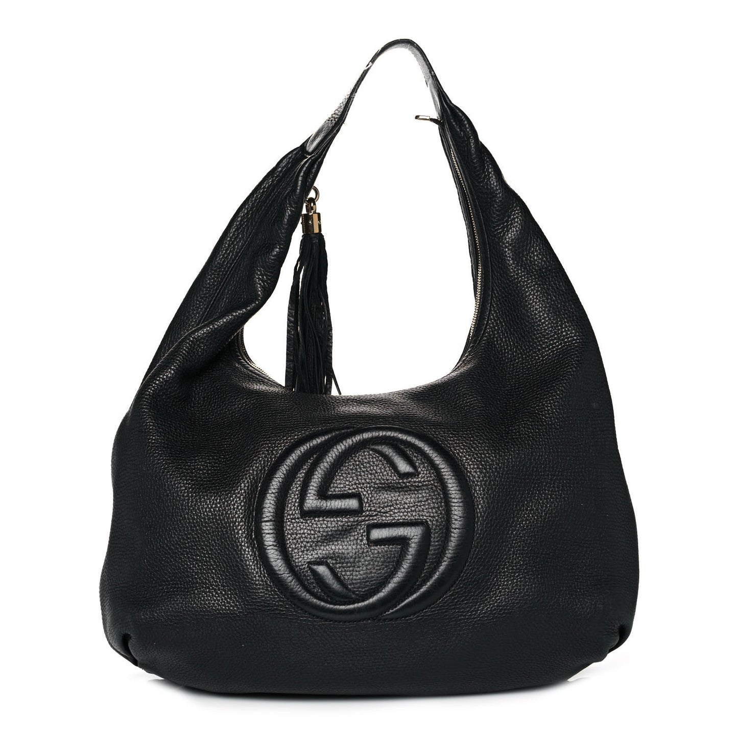 Pebbled Calfskin Soho Hobo Black