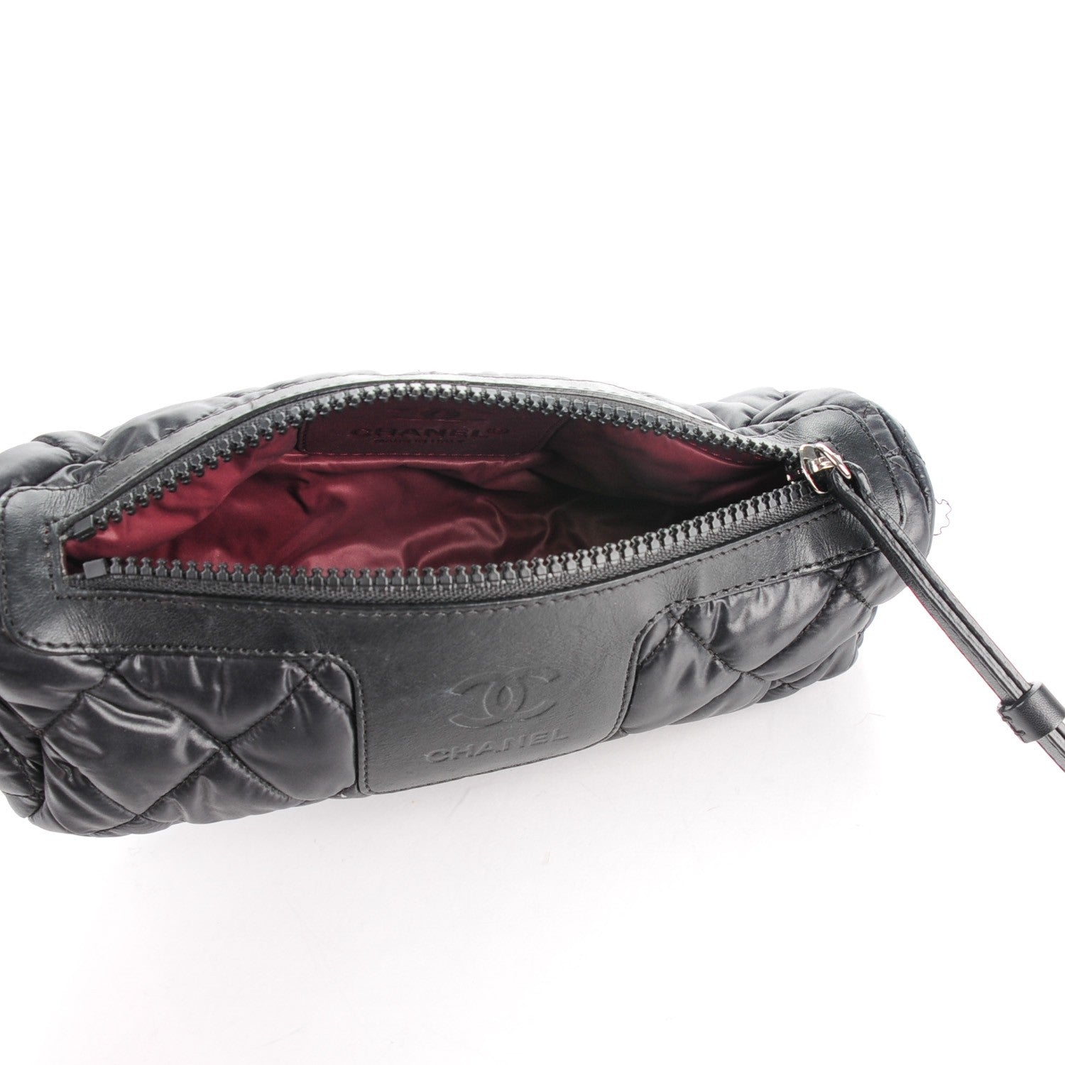 Chanel Nylon Quilted Cocoon Cosmetic Pouch Black 5 of 8