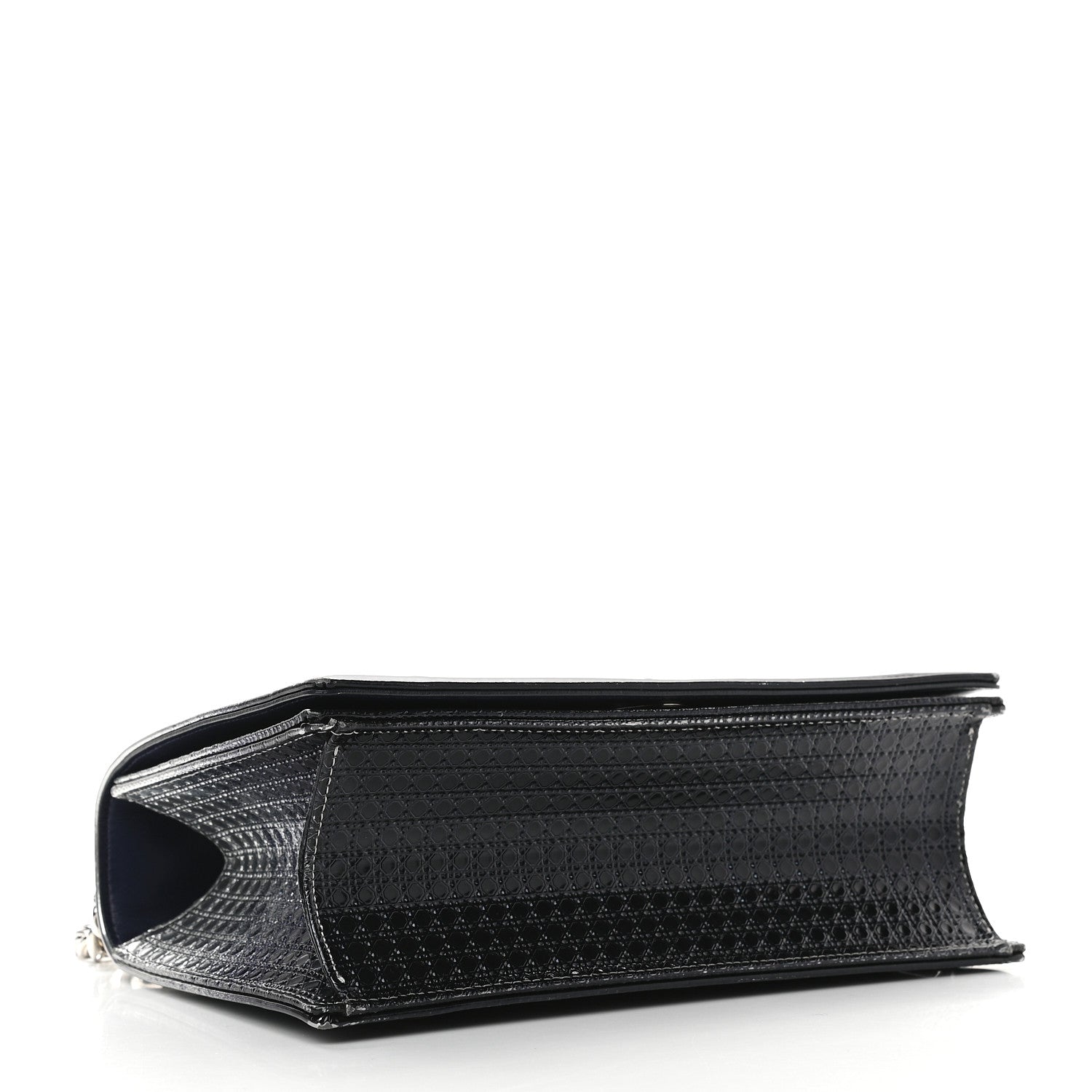 Christian Dior Metallic Patent Micro-Cannage Gradient Medium Diorama Flap Bag Silver Blue 4 of 11