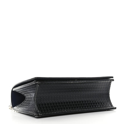 Christian Dior Metallic Patent Micro-Cannage Gradient Medium Diorama Flap Bag Silver Blue 4 of 11