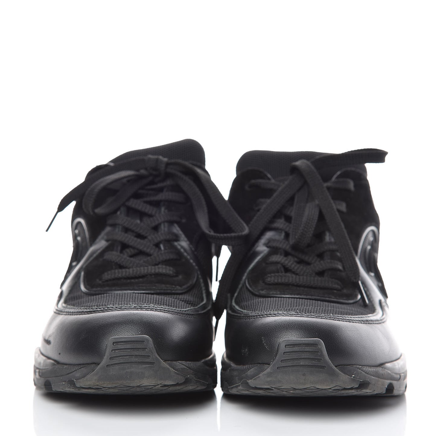 Suede Calfskin CC Sneakers 38 Black