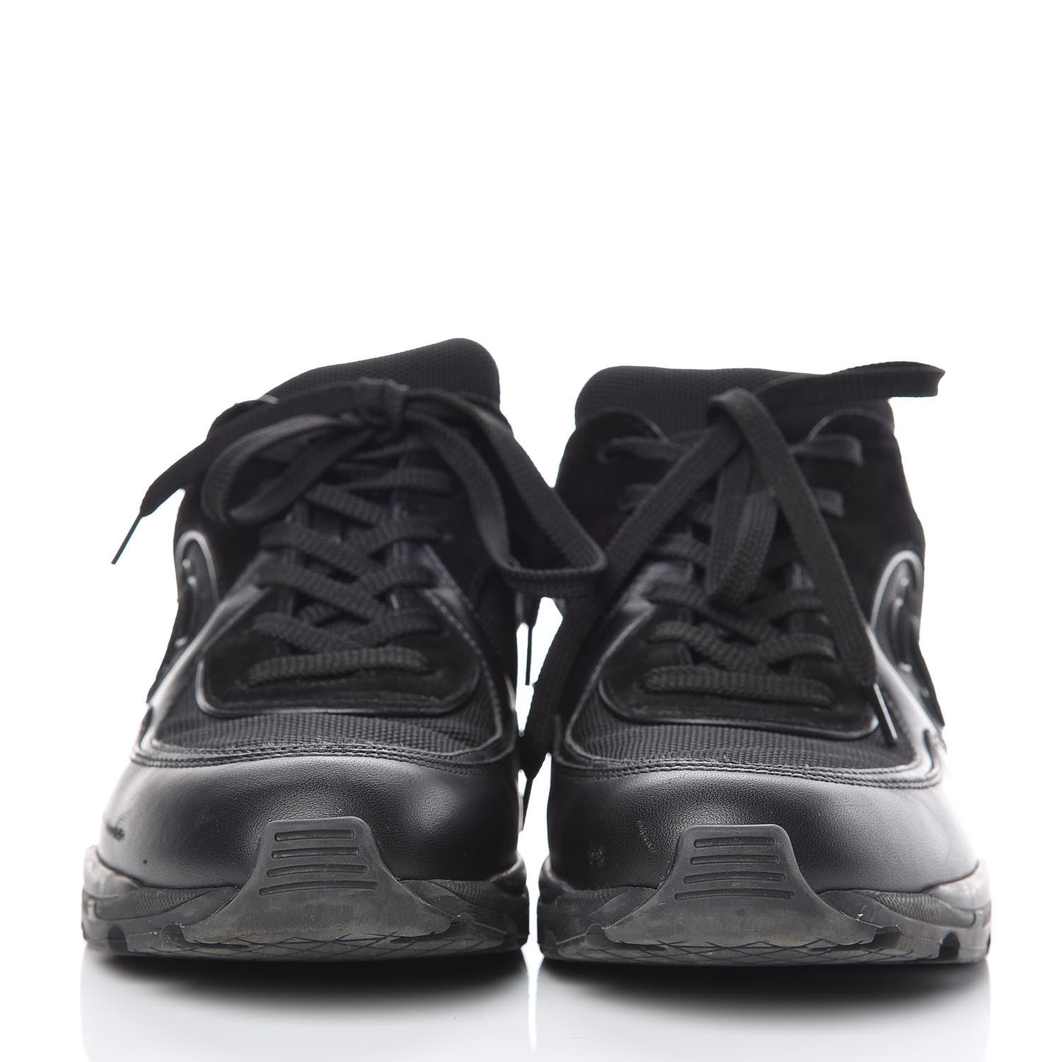 Chanel Suede Calfskin CC Sneakers 38 Black 2 of 10