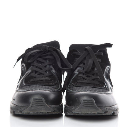 Chanel Suede Calfskin CC Sneakers 38 Black 2 of 10