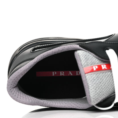 Prada Soft Rubber Mesh Mens America's Cup Sneakers 45 Black Argento 8 of 10