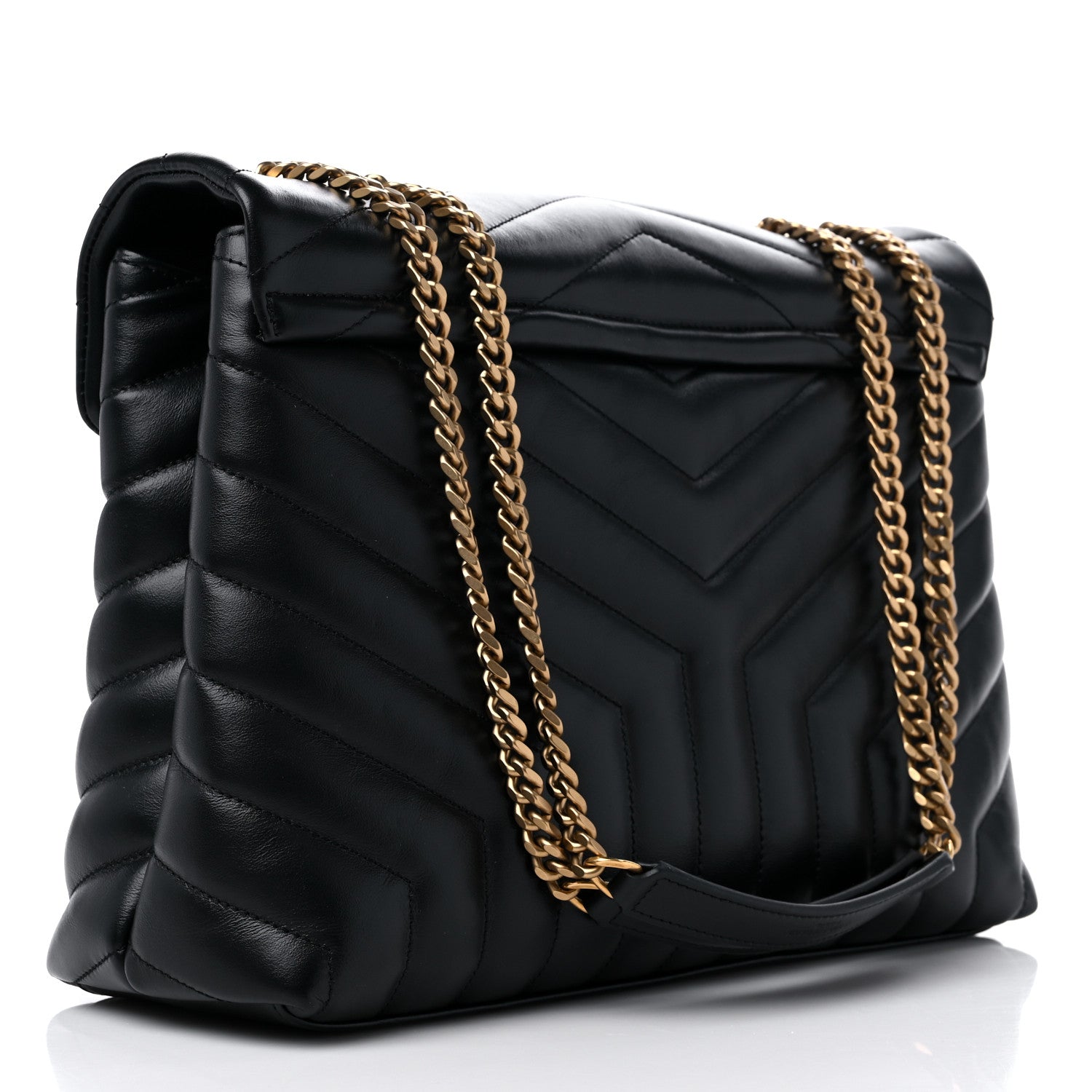 Saint Laurent Calfskin Y Quilted Monogram Medium Loulou Chain Satchel Black 3 of 10