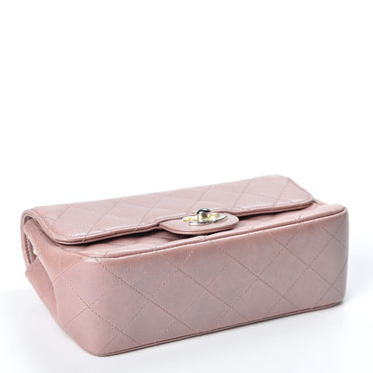 Chanel Metallic Lambskin Quilted Extra Mini Rectangular Flap Pink 3 of 10