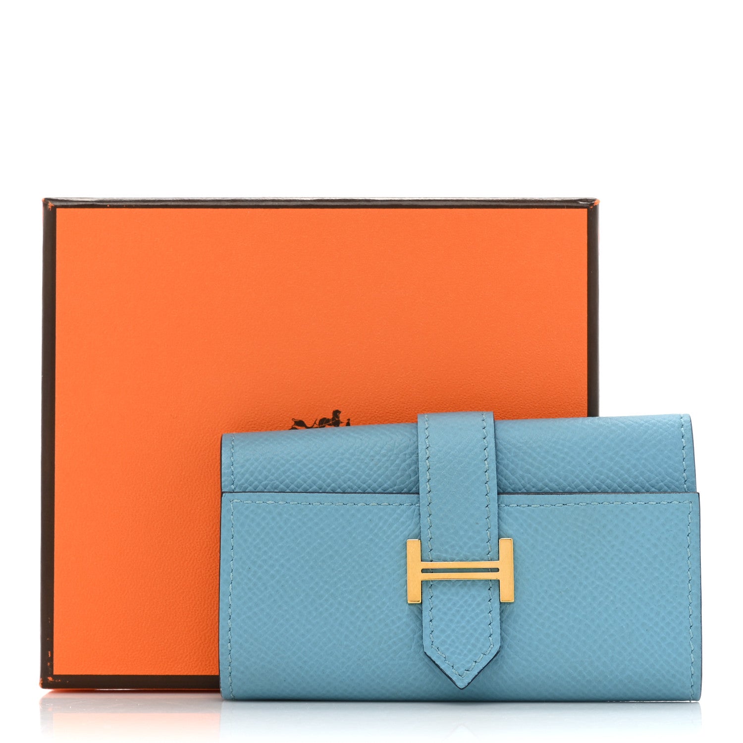 Hermes Epsom Bearn Multicles 4 Key Holder Bleu Du Nord 9 of 9