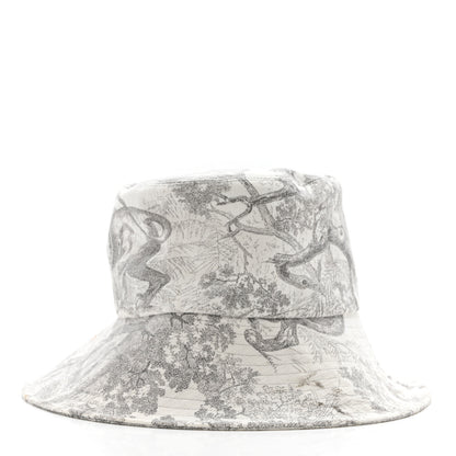 Christian Dior Cotton Dioriviera Toile De Jouy Bob Brim Bucket Hat 58 Gray 4 of 12