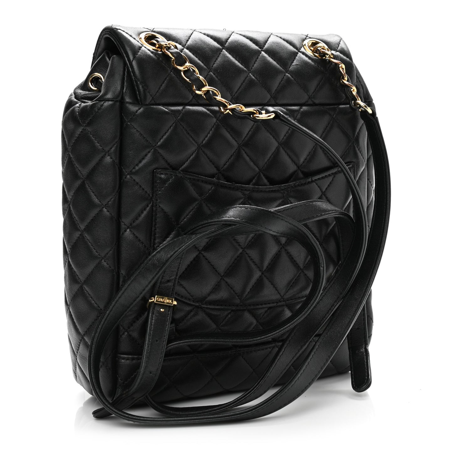 Lambskin Quilted Small Urban Spirit Backpack Black