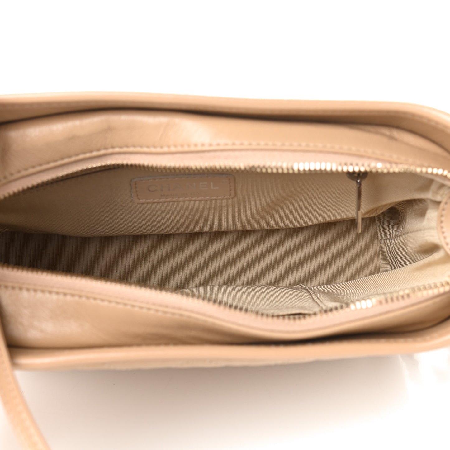 Aged Calfskin Quilted Medium Gabrielle Hobo Beige