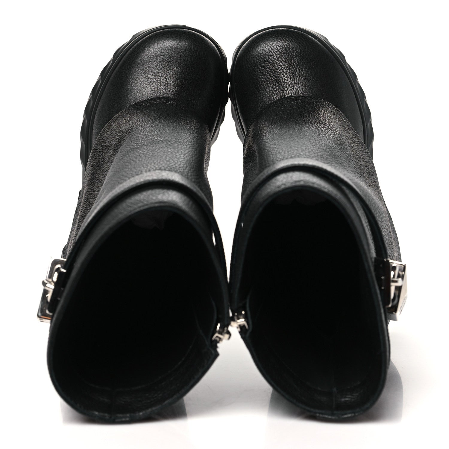 Givenchy Grained Calfskin Shark Lock Biker Ankle Boots 38 Black 2 of 9