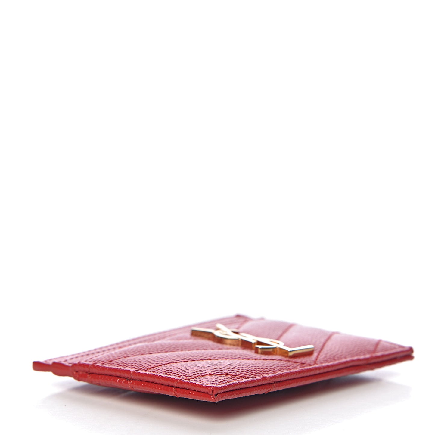 Grain De Poudre Matelasse Chevron Credit Card Case New Red