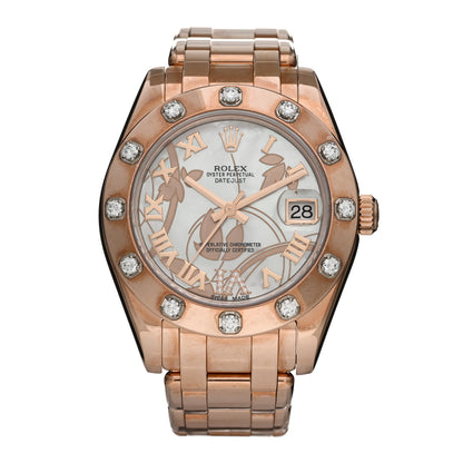 Rolex 18K Everose Gold Diamond Mother of Pearl 34mm Pearlmaster Datejust Watch Goldust Dream 81315 1 of 5