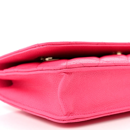 Chanel Caviar Quilted Wallet on Chain WOC Fuchsia 10 of 11