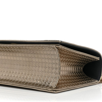 Christian Dior Metallic Patent Micro-Cannage Medium Diorama Flap Bag Gold 8 of 16