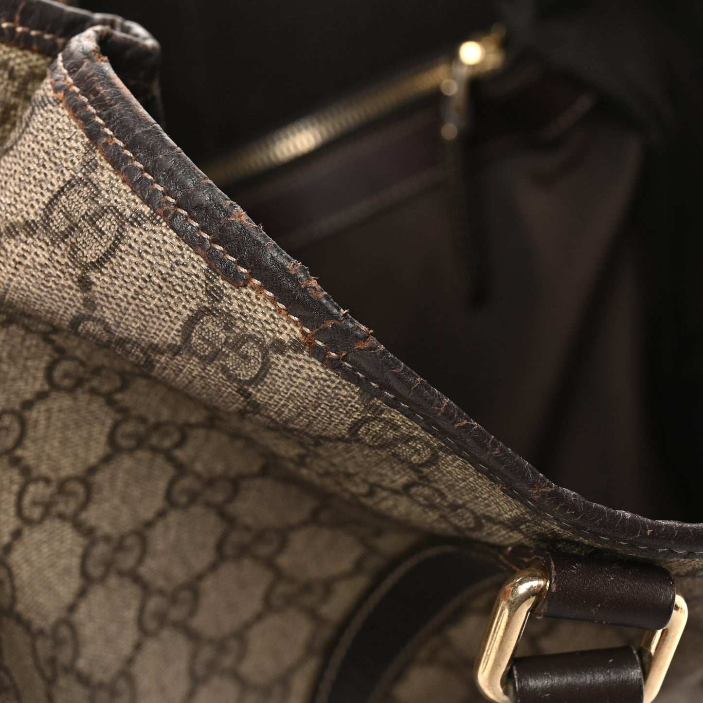 GG Plus Monogram Joy Vertical Tote Dark Brown