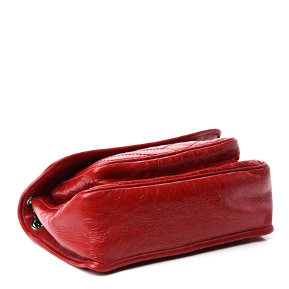 Saint Laurent Crinkled Calfskin Matelasse Monogram Medium Niki Chain Satchel Rouge Eros 4 of 12