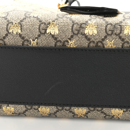 Gucci GG Supreme Monogram Bees Small Padlock Tote Beige Oro Black 12 of 12