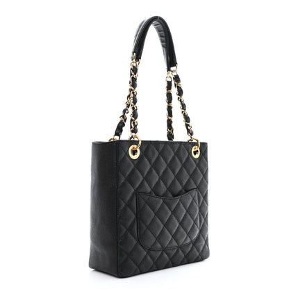 Chanel Caviar Quilted Petit Shopping Tote PST Black 3 of 12