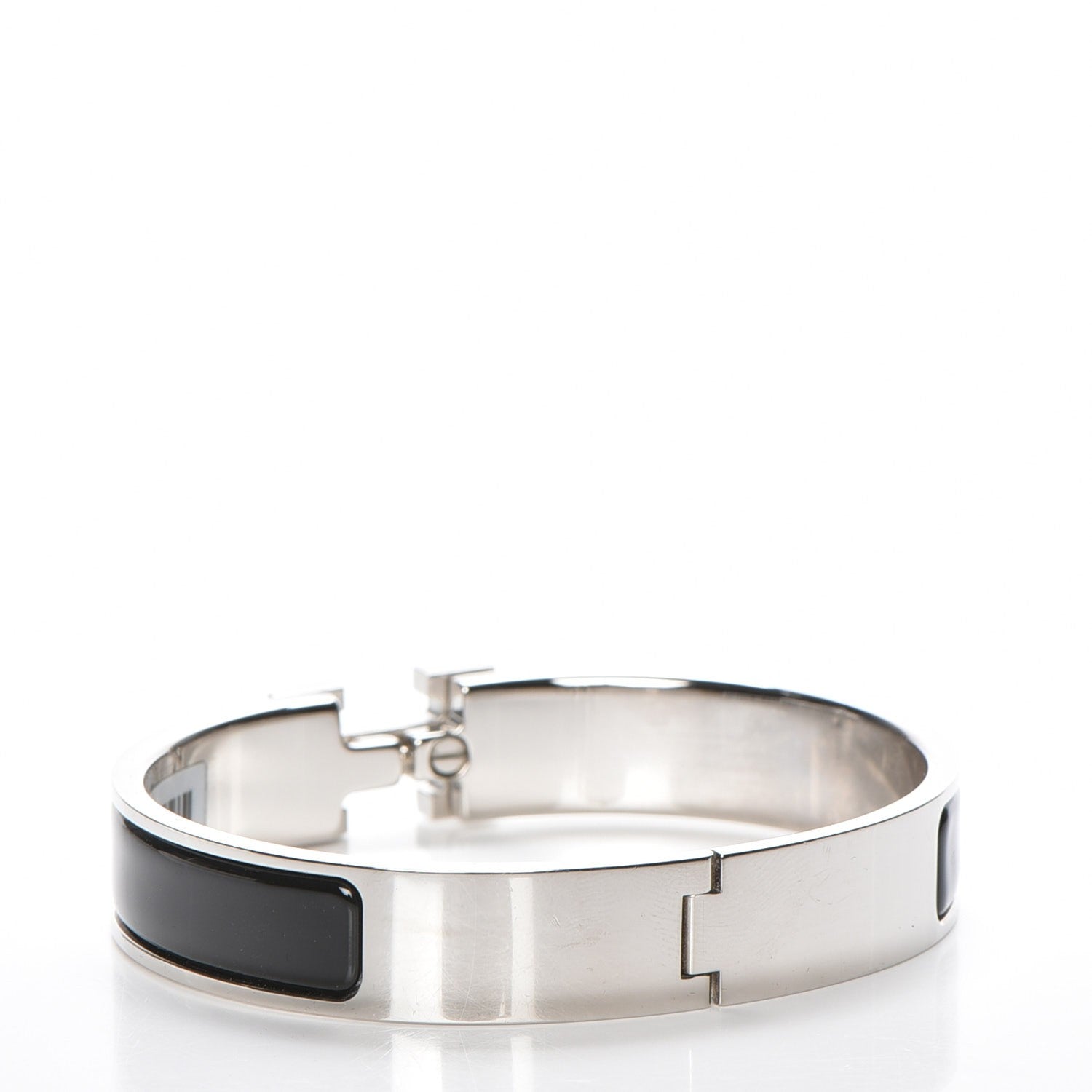 Hermes Enamel Narrow Clic Clac H Bracelet GM Black 3 of 5