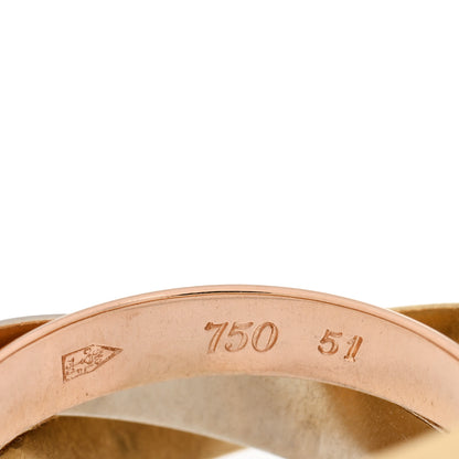 Cartier 18K Pink Yellow White Gold Classic Les Must De Cartier Trinity Ring 51 5.75 4 of 4