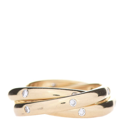 Cartier 18K Yellow Gold Diamond Constellation Trinity Ring 49 4.75 3 of 5