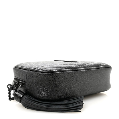 Saint Laurent Grain De Poudre Matelasse Monochrome Monogram Mini Lou Camera Bag Black 4 of 10