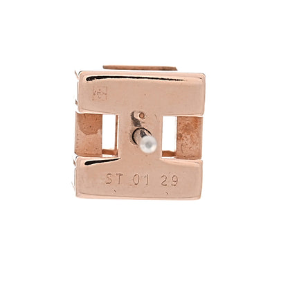 Hermes Rose Gold Lacquered Cage d'H Earrings White 4 of 5