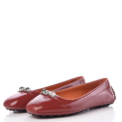 Hermes Patent Epsom Liberty Ballerina Flats 36 Cherry Tomato 3 of 7
