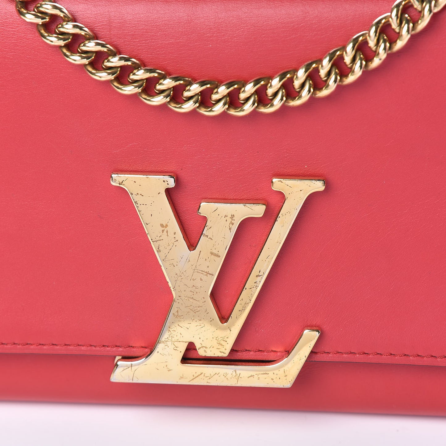 Calfskin Chain Louise MM Red