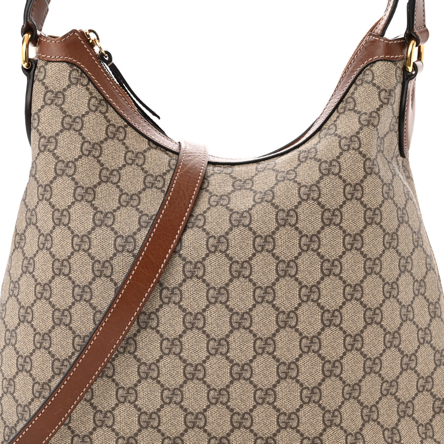 Gucci GG Supreme Monogram Linea A Hobo Brown 9 of 15