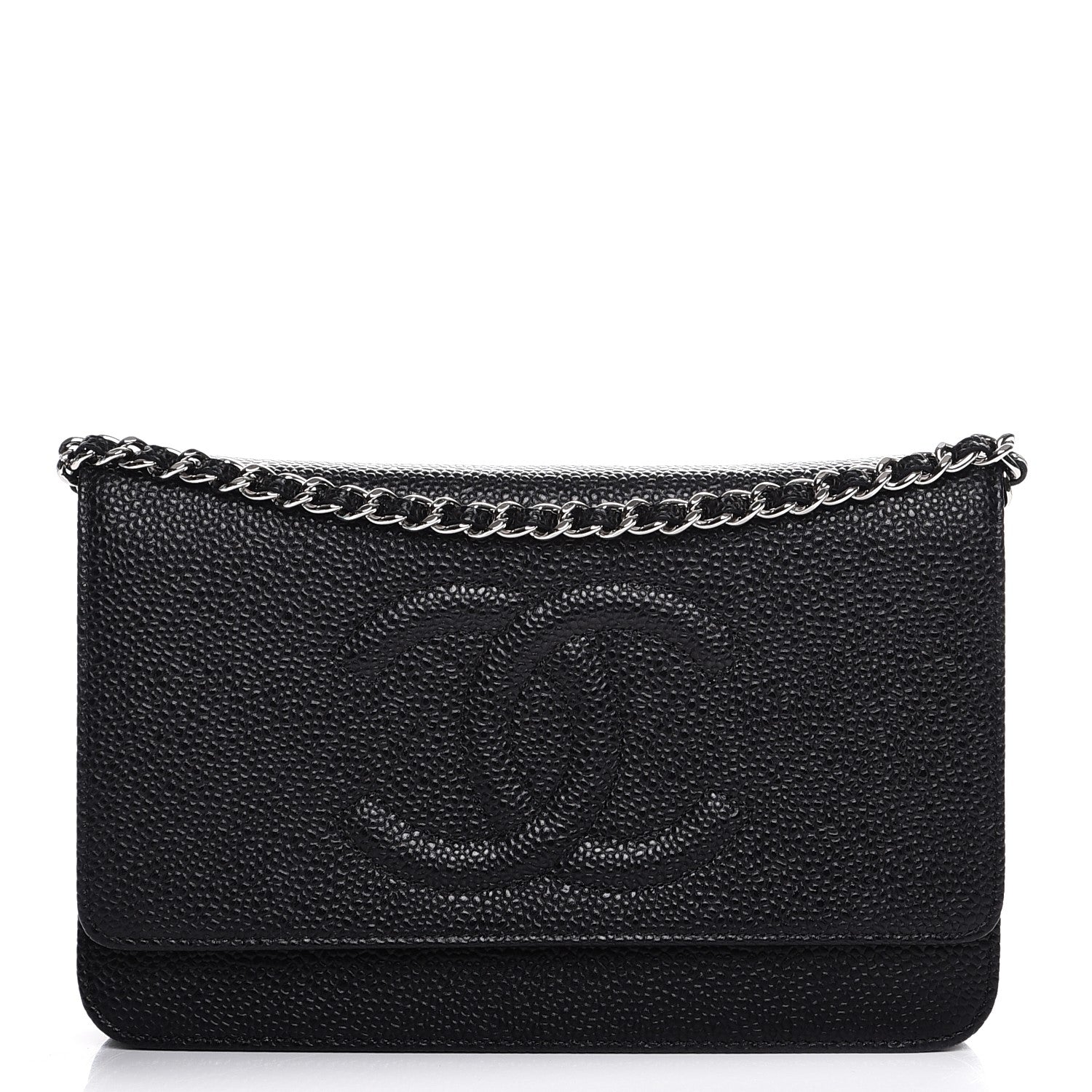 Chanel Caviar Timeless CC Wallet On Chain WOC Black 1 of 10