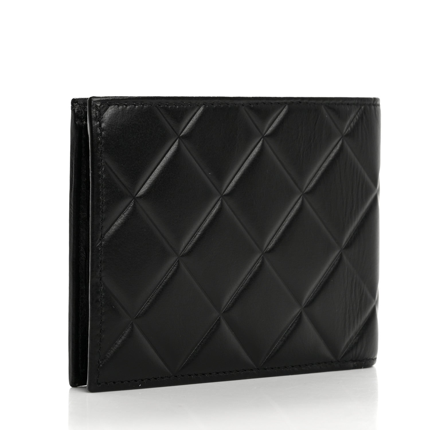 Chanel Calfskin Quilted Mens Small Pour Monsieur Wallet Black 3 of 11