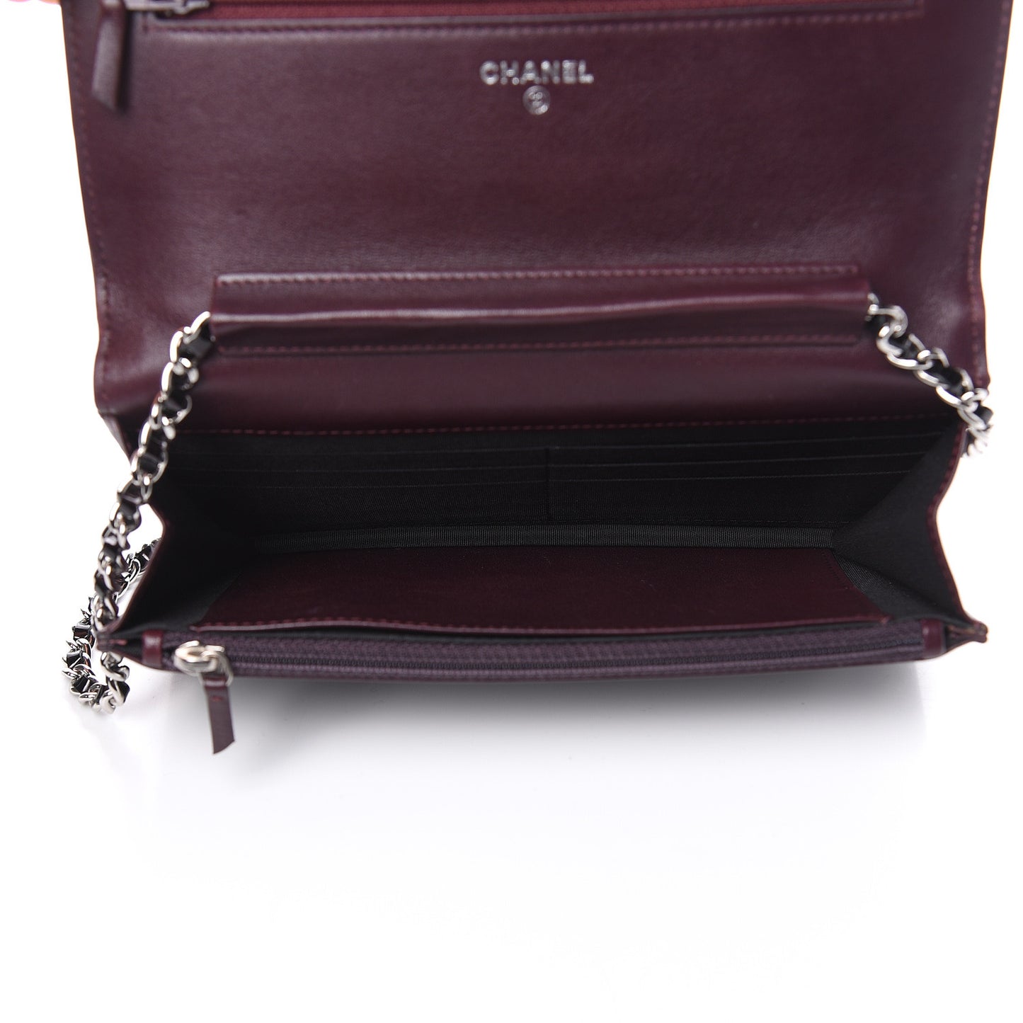 Patent Coco Cabas Wallet On Chain WOC Burgundy