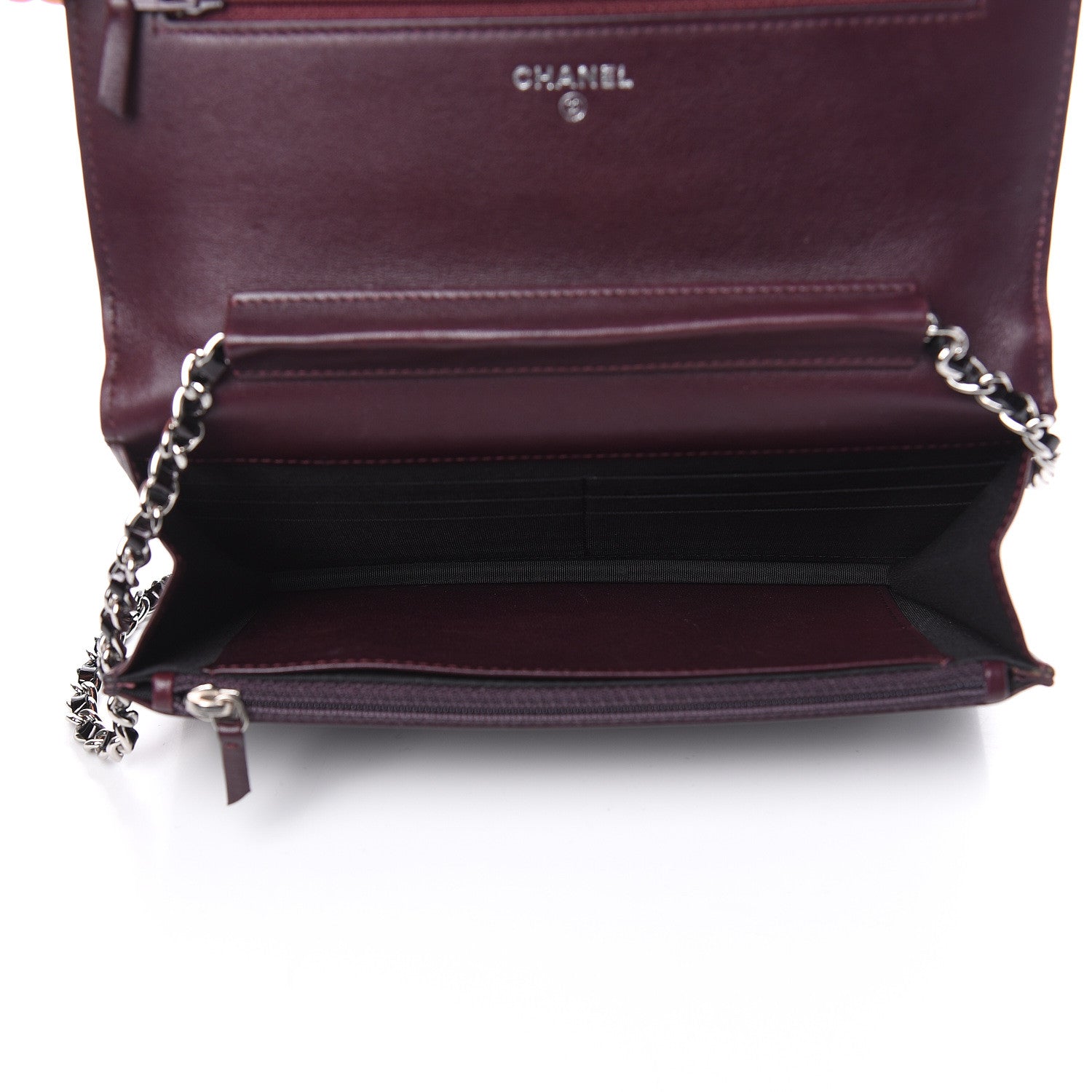 Chanel Patent Coco Cabas Wallet On Chain WOC Burgundy 5 of 11