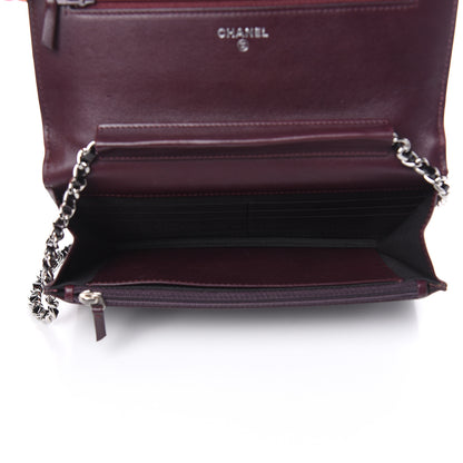 Chanel Patent Coco Cabas Wallet On Chain WOC Burgundy 5 of 11
