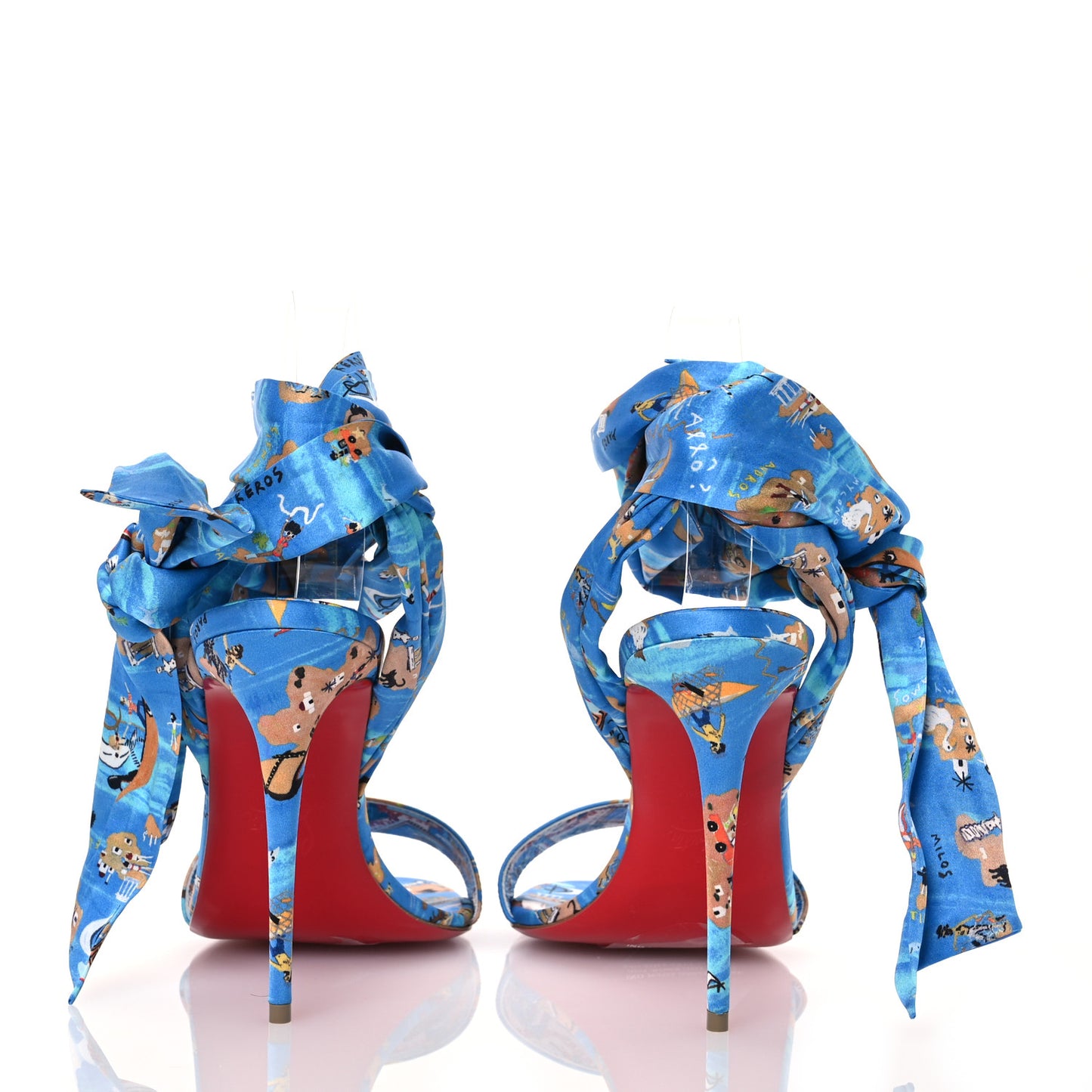 Crepe Satin Greekaba Du Desert 100 Sandal 40 Blue Multicolor