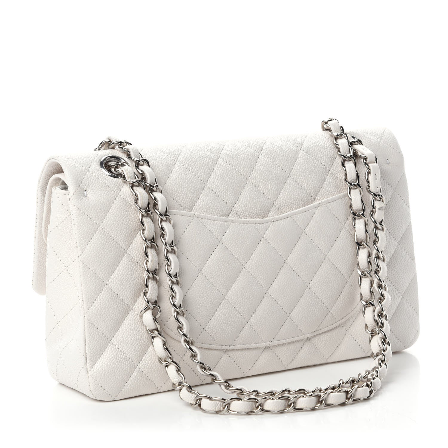 Chanel Caviar Quilted Medium Double Flap White 4 of 12
