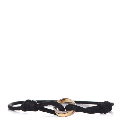 Cartier 18K Pink Yellow White Gold Trinity Adjustable Cord Bracelet Black 1 of 7