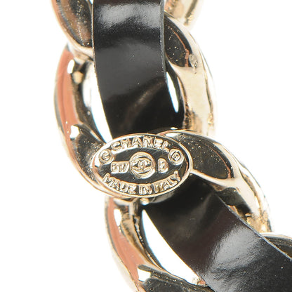 Chanel Lambskin Crystal Chain CC Charms Brooch Black Gold 4 of 5