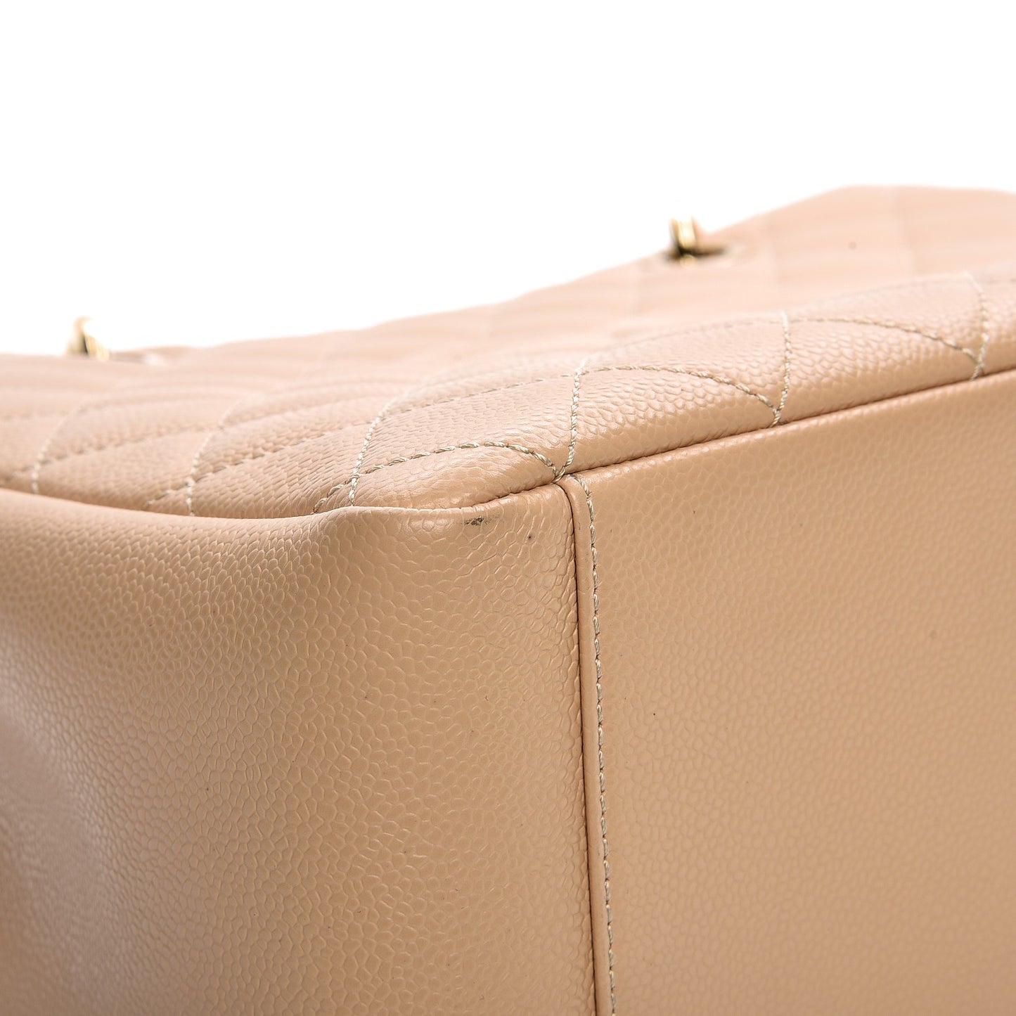 Caviar Quilted Grand Shopping Tote GST Beige Clair