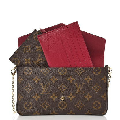 Louis Vuitton Monogram Pochette Felicie Chain Wallet Fuchsia 7 of 8