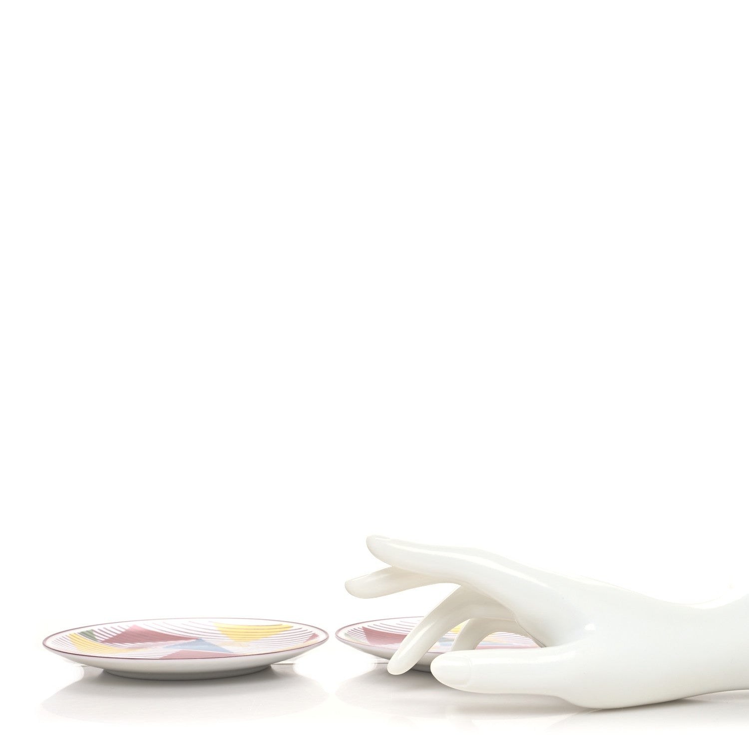 Hermes Porcelain Hippomobile Bread and Butter Plate Set of 2 2 of 5