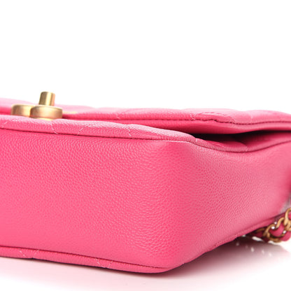 Chanel Shiny Caviar Quilted Small Chain Melody Flap Dark Pink 8 of 8