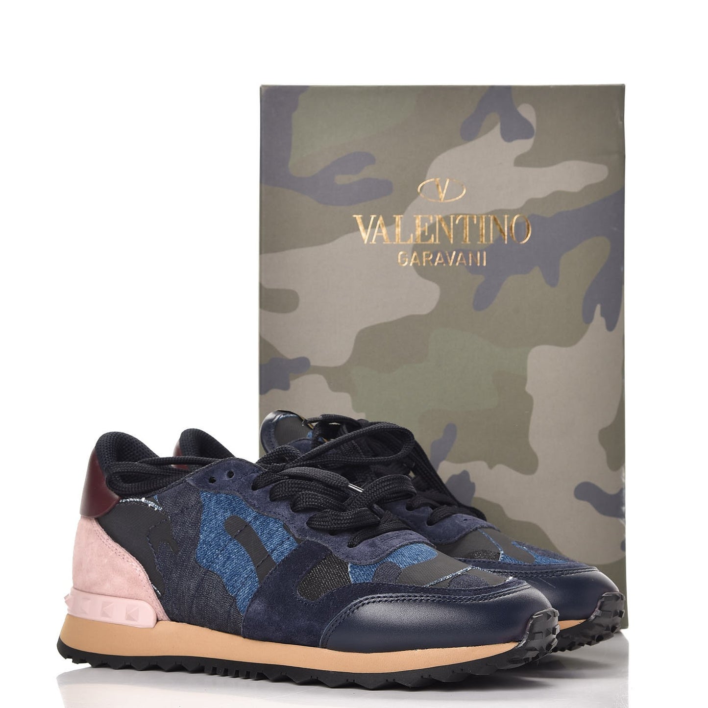 Denim Suede Camouflage Womens Rockrunner Sneakers 38 Marine