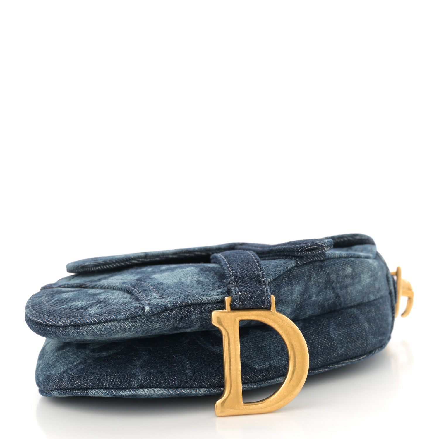 Christian Dior Denim Tie Dye Mini Saddle Bag Blue 4 of 10